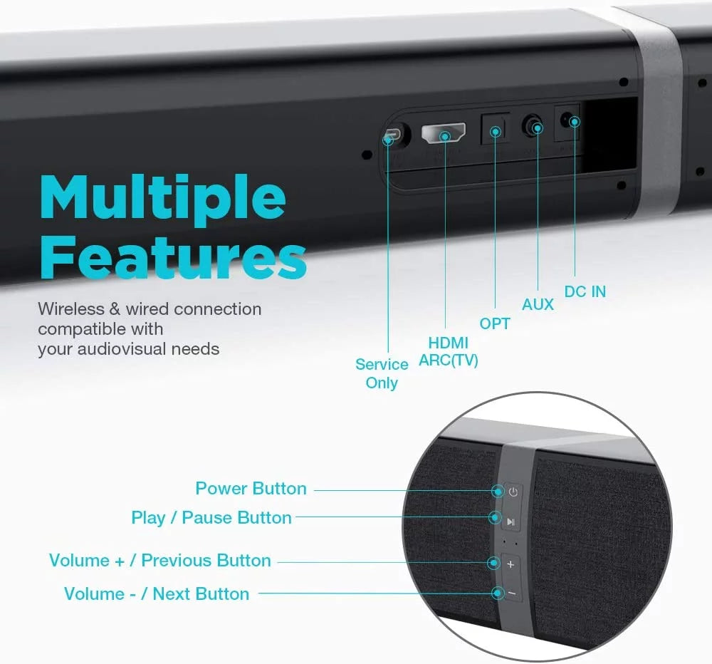 Bluetooth Sound Bar for TV